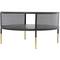 32" Black Metal Open Grid Frame Coffee Table